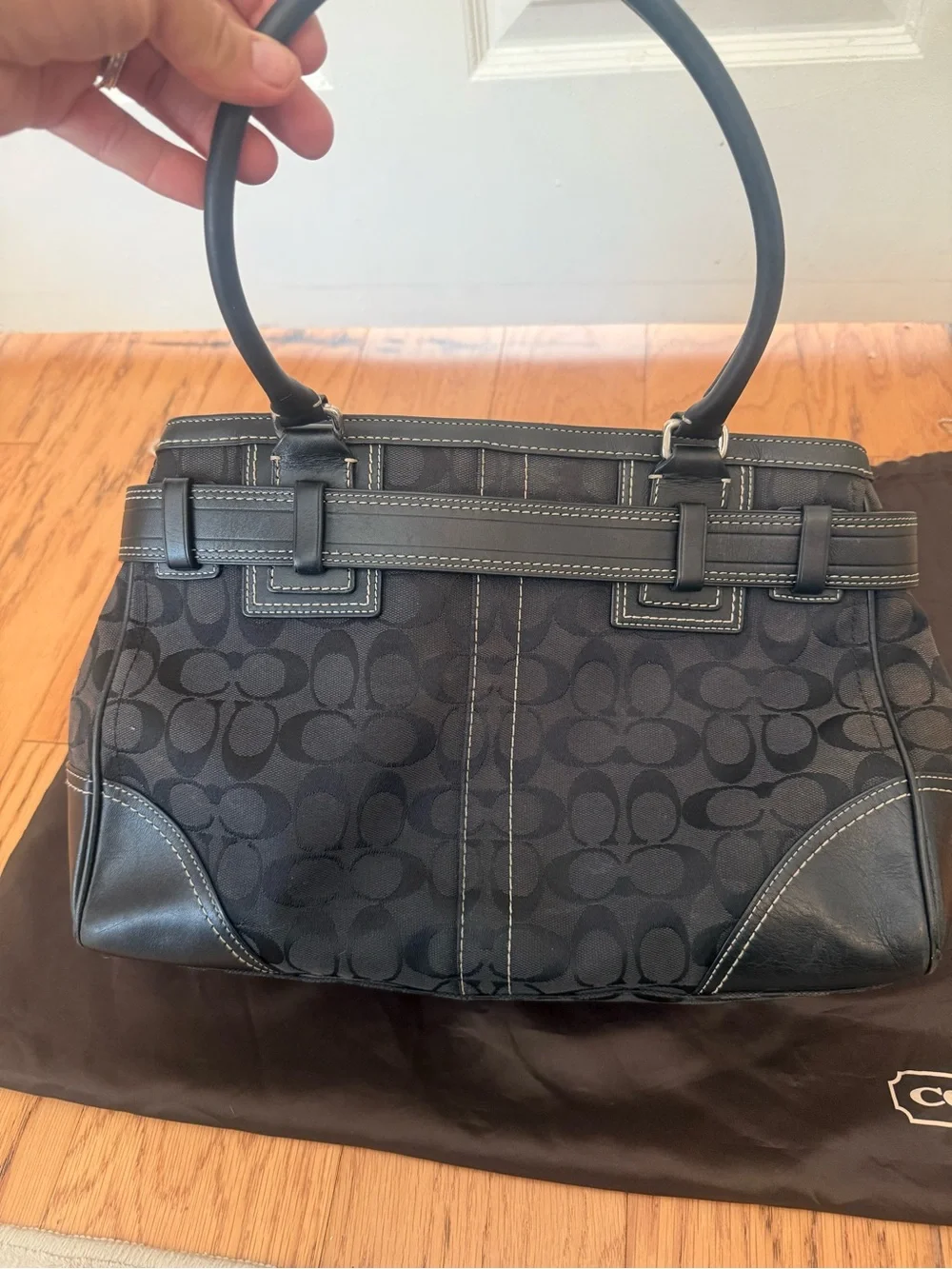 Coach vintage Y2K signature Hampton tote with matching wallet and duster bag